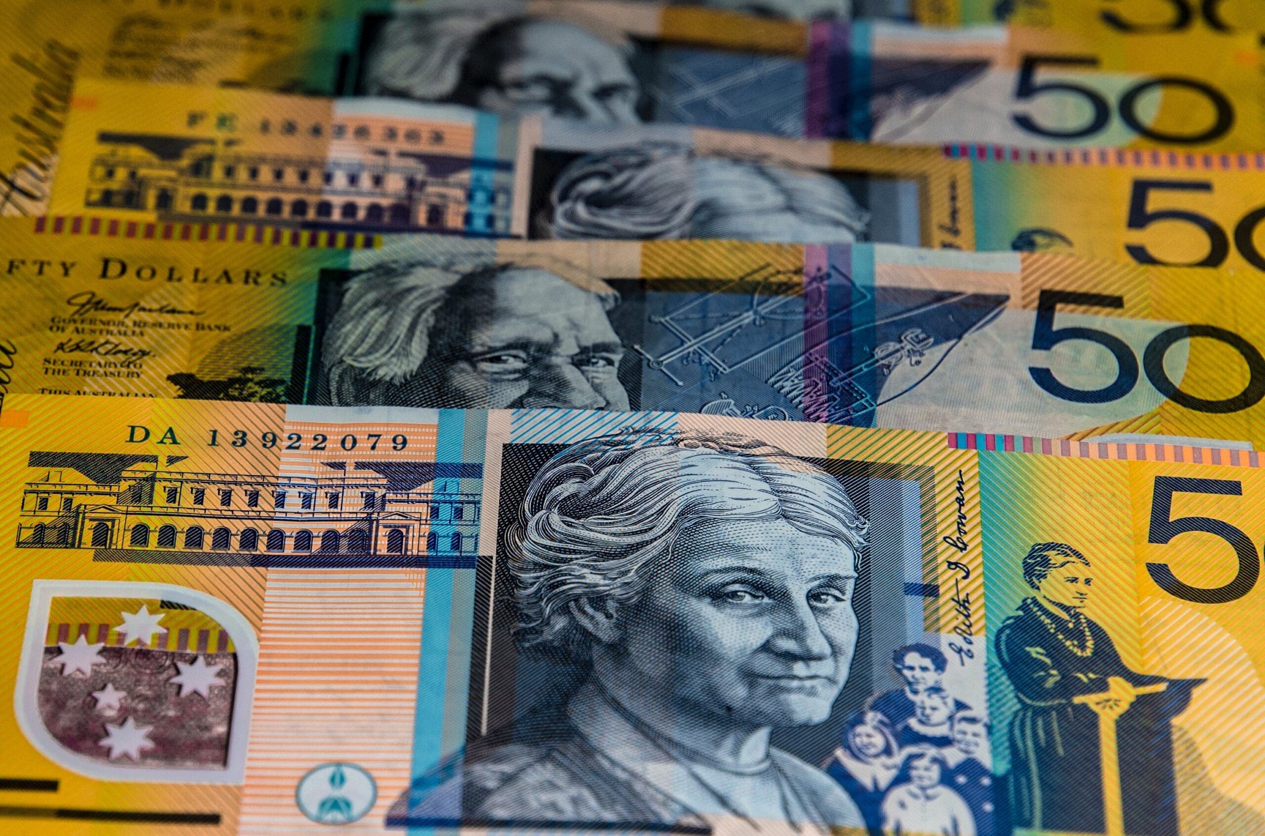 photo of Australian fifty dollar notes