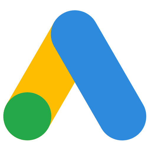 Google Ads logo - a green yellow and blue line that looks like an A